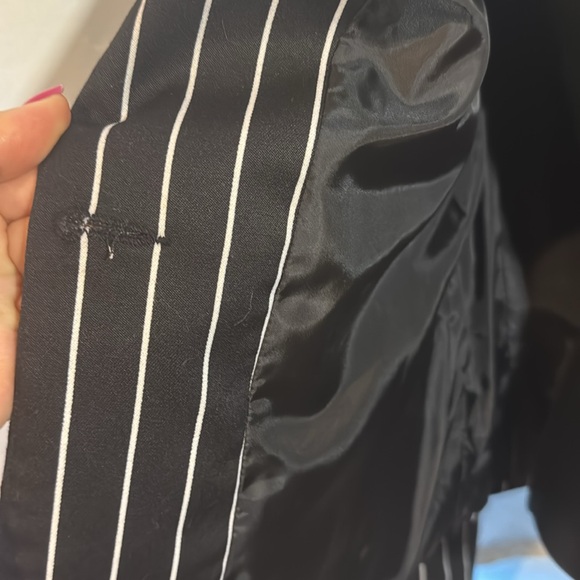 H&M stripe white black jacket blazer M - Picture 3 of 6